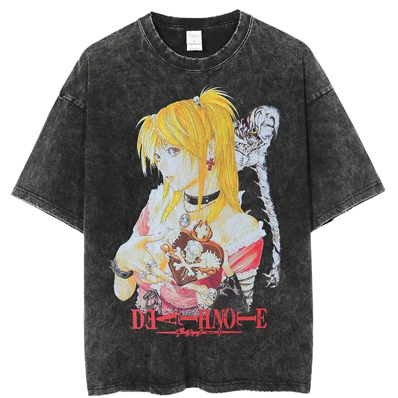 Vintage Washed Anime Graphic Shirts