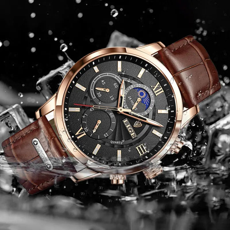 LIGE Luxury Leather Watch